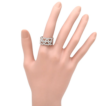 ノンブランド NON BRAND ハートモチーフ ダイヤ ホワイトゴールド K18WG ダイヤモンド リング 指輪 デザインリング パヴェ 18K 750WG 15.5号