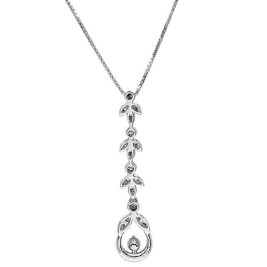 ノンブランド NON BRAND ダイヤ 0.43ct デザインペンダント ホワイトゴールド K18WG ダイヤモンド K14WG(チェーン) ネックレス ドロップ スウィング 18K 750 WG