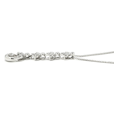 ノンブランド NON BRAND ダイヤ 0.43ct デザインペンダント ホワイトゴールド K18WG ダイヤモンド K14WG(チェーン) ネックレス ドロップ スウィング 18K 750 WG
