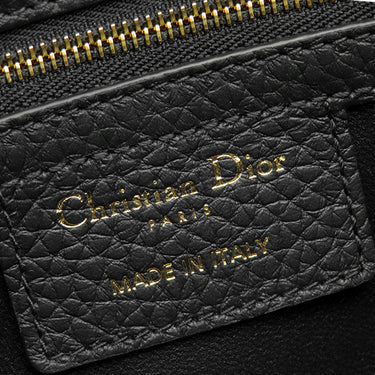 クリスチャン・ディオール Christian Dior レディ D-サイア ミディアム M11510TRL ブラック レザー 2WAYバッグ シャンパンゴールド金具 黒