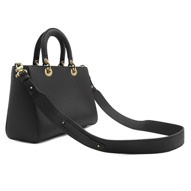 クリスチャン・ディオール Christian Dior レディ D-サイア ミディアム M11510TRL ブラック レザー 2WAYバッグ シャンパンゴールド金具 黒