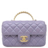 シャネル CHANEL トップハンドル ミニ フラップ ライトパープル ラムスキン 2WAYバッグ ゴールド金具 ココハンドル