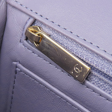 シャネル CHANEL トップハンドル ミニ フラップ ライトパープル ラムスキン 2WAYバッグ ゴールド金具 ココハンドル