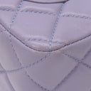 シャネル CHANEL トップハンドル ミニ フラップ ライトパープル ラムスキン 2WAYバッグ ゴールド金具 ココハンドル