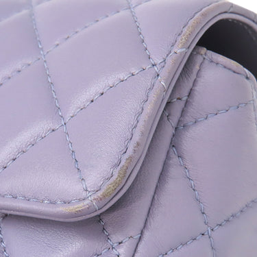シャネル CHANEL トップハンドル ミニ フラップ ライトパープル ラムスキン 2WAYバッグ ゴールド金具 ココハンドル