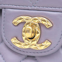 シャネル CHANEL トップハンドル ミニ フラップ ライトパープル ラムスキン 2WAYバッグ ゴールド金具 ココハンドル