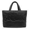 イヴ・サンローラン Yves Saint Laurent ワイド パファー 756269 ブラック レザー ナッパレザー トートバッグ ブラック金具 黒 ロゴ