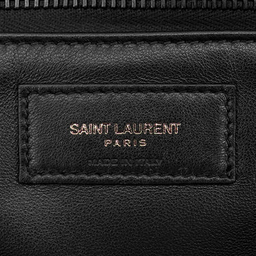 イヴ・サンローラン Yves Saint Laurent ワイド パファー 756269 ブラック レザー ナッパレザー トートバッグ ブラック金具 黒 ロゴ