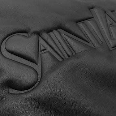 イヴ・サンローラン Yves Saint Laurent ワイド パファー 756269 ブラック レザー ナッパレザー トートバッグ ブラック金具 黒 ロゴ