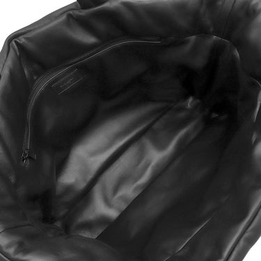 イヴ・サンローラン Yves Saint Laurent ワイド パファー 756269 ブラック レザー ナッパレザー トートバッグ ブラック金具 黒 ロゴ