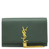 サンローラン SAINT LAURENT クラシック ケイト 354119 グリーン レザー チェーンウォレット ゴールド金具 緑 ショルダー クラッチ タッセル