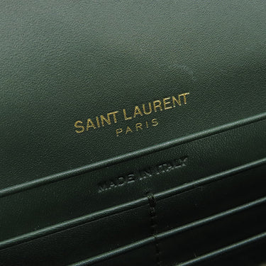 サンローラン SAINT LAURENT クラシック ケイト 354119 グリーン レザー チェーンウォレット ゴールド金具 緑 ショルダー クラッチ タッセル