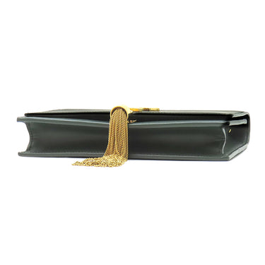 サンローラン SAINT LAURENT クラシック ケイト 354119 グリーン レザー チェーンウォレット ゴールド金具 緑 ショルダー クラッチ タッセル
