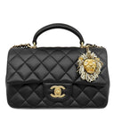 シャネル CHANEL マトラッセ 20 ブラック ラムスキン ショルダーバッグ ゴールド金具 ショルダー ライオン チャーム付き