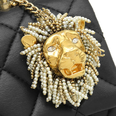 シャネル CHANEL マトラッセ 20 ブラック ラムスキン ショルダーバッグ ゴールド金具 ショルダー ライオン チャーム付き