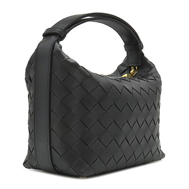 ボッテガヴェネタ BOTTEGA VENETA ウォレス ブラック カーフ ショルダーバッグ ゴールド金具 ハンドバッグ 肩掛け 黒