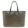 ゴヤール GOYARD サンルイPM ブラック PVCコーティングキャンバス ゴヤールディンキャンバス シュヴロッシュカーフスキン トートバッグ シルバー金具 リバーシブル ヘリンボーン