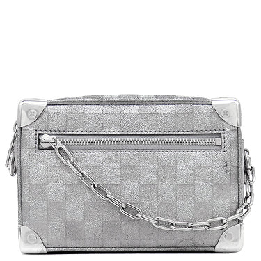 ルイヴィトン LOUIS VUITTON ミニ ソフトトランク M59726 ダミエグリッター レザー ショルダーバッグ シルバー金具 ラメ グリッター チェーン