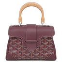 ゴヤール GOYARD サイゴン ミニ ソフトバッグ バーガンディ カーフ ゴヤールディンキャンバス シュヴロッシュカーフスキン 2WAYバッグ シルバー金具 ショルダー ハンドバッグ ヘリンボーン柄