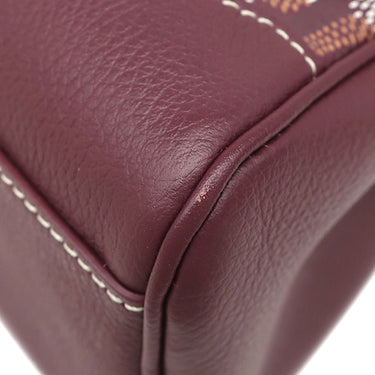 ゴヤール GOYARD サイゴン ミニ ソフトバッグ バーガンディ カーフ ゴヤールディンキャンバス シュヴロッシュカーフスキン 2WAYバッグ シルバー金具 ショルダー ハンドバッグ ヘリンボーン柄