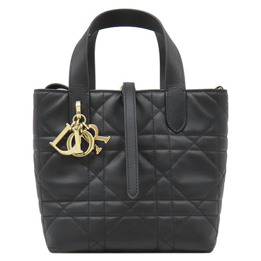 クリスチャン・ディオール Christian Dior Toujours バーティカル トート スモール M2835OSNW_M900 ブラック カーフ 2WAYバッグ ゴールド金具 マクロカナージュ