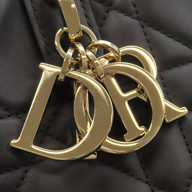 クリスチャン・ディオール Christian Dior Toujours バーティカル トート スモール M2835OSNW_M900 ブラック カーフ 2WAYバッグ ゴールド金具 マクロカナージュ