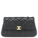 シャネル CHANEL マトラッセ ミニフラップ ブラック ラムスキン ショルダーバッグ シャンパンゴールド金具 黒 ココマーク ショルダー