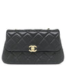 シャネル CHANEL マトラッセ ミニフラップ ブラック ラムスキン ショルダーバッグ シャンパンゴールド金具 黒 ココマーク ショルダー