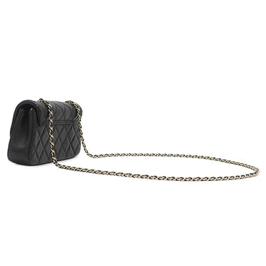 シャネル CHANEL マトラッセ ミニフラップ ブラック ラムスキン ショルダーバッグ シャンパンゴールド金具 黒 ココマーク ショルダー