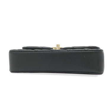 シャネル CHANEL マトラッセ ミニフラップ ブラック ラムスキン ショルダーバッグ シャンパンゴールド金具 黒 ココマーク ショルダー