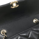 シャネル CHANEL マトラッセ ミニフラップ ブラック ラムスキン ショルダーバッグ シャンパンゴールド金具 黒 ココマーク ショルダー