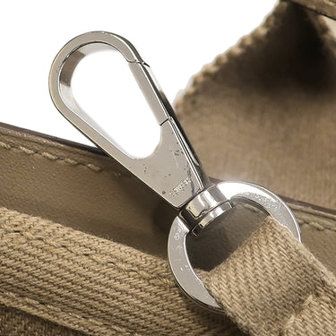 エルメス HERMES ヴァルパライソ ロング PM エトゥープ トワルシェブロン レザー ハンドバッグ シルバー金具 グレージュ