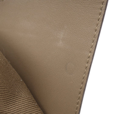 エルメス HERMES ヴァルパライソ ロング PM エトゥープ トワルシェブロン レザー ハンドバッグ シルバー金具 グレージュ