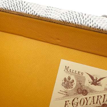 ゴヤール GOYARD ミノディエール トランクバッグ MINA08PMLTY50CL50P ホワイト レザー ゴヤールディンキャンバス クラムシーカウハイド ショルダーバッグ シルバー金具 白 杉綾模様