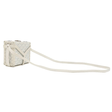 ゴヤール GOYARD ミノディエール トランクバッグ MINA08PMLTY50CL50P ホワイト レザー ゴヤールディンキャンバス クラムシーカウハイド ショルダーバッグ シルバー金具 白 杉綾模様