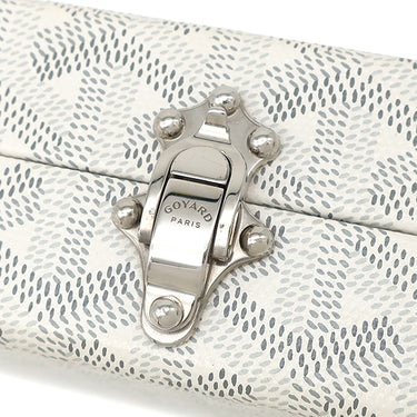 ゴヤール GOYARD ミノディエール トランクバッグ MINA08PMLTY50CL50P ホワイト レザー ゴヤールディンキャンバス クラムシーカウハイド ショルダーバッグ シルバー金具 白 杉綾模様