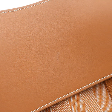 エルメス HERMES ヴァルパライソ PM ゴールド トワルシェブロン スイフト ハンドバッグ シルバー金具 茶 ポーチ欠品