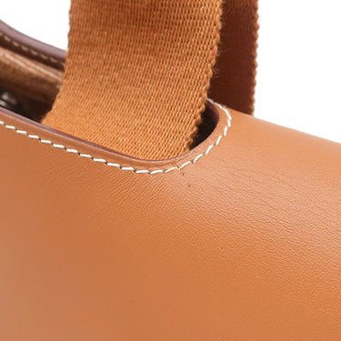 エルメス HERMES ヴァルパライソ PM ゴールド トワルシェブロン スイフト ハンドバッグ シルバー金具 茶 ポーチ欠品