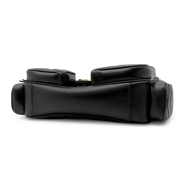 グッチ GUCCI GGマーモント 795228 ブラック レザー ショルダーバッグ シャンパンゴールド金具 チェーンショルダー 黒