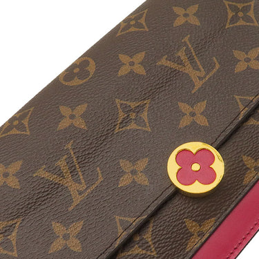 ルイヴィトン LOUIS VUITTON ポルトフォイユ フロール チェーン M69578 フューシャ モノグラムキャンバス レザー 2WAYバッグ ゴールド金具 クラッチ ショルダー