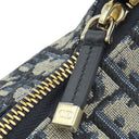 クリスチャン・ディオール Christian Dior ノマドポーチ ミディアム S5554OTZQ_M928 ネイビー系 コットン ラムスキン ジャガード クラッチバッグ ゴールド金具