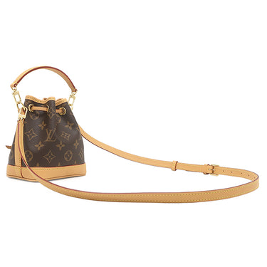 ルイヴィトン LOUIS VUITTON ナノ ノエ M81266 モノグラム モノグラムキャンバス 2WAYバッグ ゴールド金具 ショルダーバッグ ハンドバッグ 茶