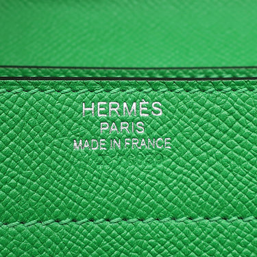 エルメス HERMES サックアデペッシュ 38 バンブー ヴォーエプソン ブリーフケース シルバー金具 緑 ビジネスバッグ