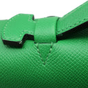 エルメス HERMES サックアデペッシュ 38 バンブー ヴォーエプソン ブリーフケース シルバー金具 緑 ビジネスバッグ