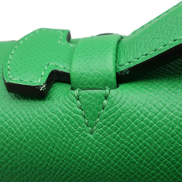 エルメス HERMES サックアデペッシュ 38 バンブー ヴォーエプソン ブリーフケース シルバー金具 緑 ビジネスバッグ