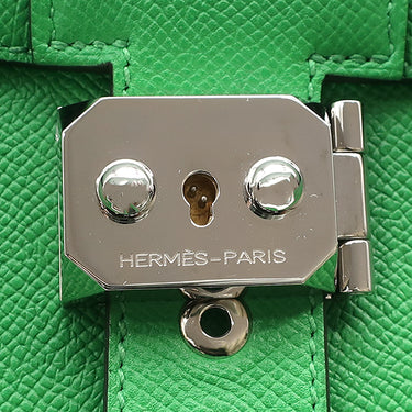 エルメス HERMES サックアデペッシュ 38 バンブー ヴォーエプソン ブリーフケース シルバー金具 緑 ビジネスバッグ
