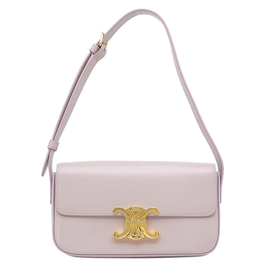 セリーヌ CELINE トリオンフ クロード ライトパープル カーフ ショルダーバッグ ゴールド金具 シャイニーカーフ