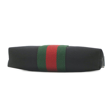 グッチ GUCCI シェリーライン 631195 ブラック キャンバス レザー ショルダーバッグ シルバー金具 黒 斜め掛け アウトレット品