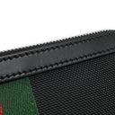 グッチ GUCCI シェリーライン 631195 ブラック キャンバス レザー ショルダーバッグ シルバー金具 黒 斜め掛け アウトレット品