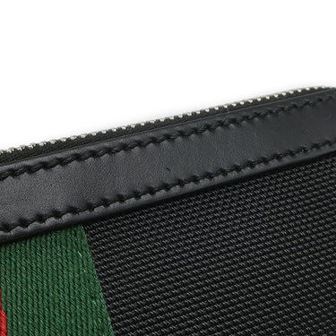 グッチ GUCCI シェリーライン 631195 ブラック キャンバス レザー ショルダーバッグ シルバー金具 黒 斜め掛け アウトレット品